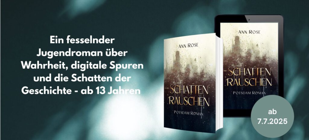 Banner Jugendroman "Schattenrauschen" von Ann Rose